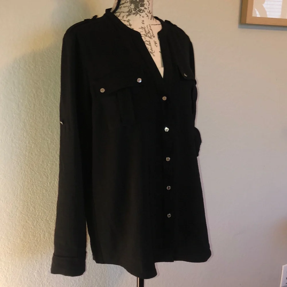 Calvin Kline Long button up blouse - Picture 2 of 6